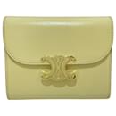 Yellow Celine Small Calfskin Triomphe Flap Wallet - Céline