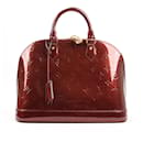 Louis Vuitton Vernis Alma PM Handbag in Burgundy M91691