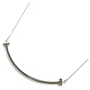 Tiffany K18WG White Gold T Smile Small Necklace - Tiffany & Co