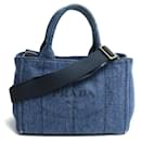 Sac à bandoulière en denim Prada Canapa à double sens