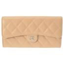 Chanel Classic Long Flap Wallet in Beige