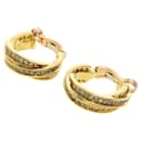 Pendientes de diamante Cartier Three Bangle en oro amarillo de 18 quilates