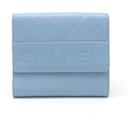 Chanel Matelasse Bi-fold Wallet in Dusty Blue