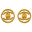 Boucles d'oreilles à clip en cercle Turnlock de Chanel