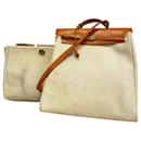 Hermes Handbag Airbag MM C Stamp Toile H Natural - Hermès