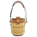 Salvatore Ferragamo Brown Raffia Shoulder Bag