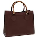 Bolsa de mão de couro Gucci Bamboo vermelha 002 1186 0260 Auth ep4674