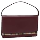 BURBERRY Nova Check Hand Bag Leather Red Auth yk13546 - Burberry