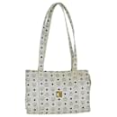 MCM Vicetos Logogram Borsa Tote in Pelle Bianca Auth 82106