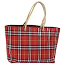 BURBERRY Nova Check Hand Bag Nylon Red Auth yk13442 - Burberry