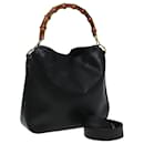 Bolso de Hombro de Cuero GUCCI Bamboo 2way Negro 001 3754 1638 Auth 80841 - Gucci