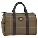 Burberrys Nova Check Boston Bag Canvas Beige Auth 81659 - Autre Marque