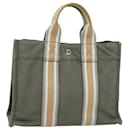 HERMES Fourre Tout PM Sac à Main Toile Grise Auth fm3559 - Hermès