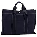 HERMES Deauville MM Tote Bag Canvas Navy Auth 81981 - Hermès