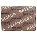 Balenciaga Brown Leather Tri-Fold Wallet