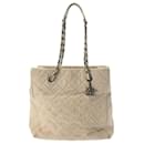 Chanel Beige Leather Chain Tote Bag