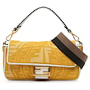 Yellow Fendi Sarah Coleman FF Canvas Fisheye  Baguette Satchel