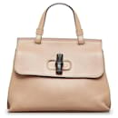 Borsa quotidiana piccola in bambù beige Gucci