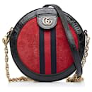 Mini sac à bandoulière rond Ophidia en suède rouge Gucci