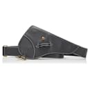 Cintura in pelle nera Dior Saddle