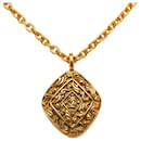 Gold Chanel CC Pendant Necklace