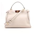 Fendi Peekaboo Regular Leather 2Way Handbag in Beige and Pink 8BN290