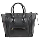 CELINE Luggage Mini Leather Handbag in Black - Céline