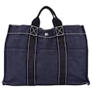 Sac à main Fourre en coton navy Hermes - Hermès