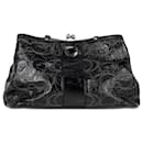 Coach Logo Shoulder Bag in Black Patent Leather