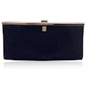 Bolsa clutch de lona preta vintage com logo - Christian Dior