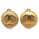 Chanel Coco Mark Round Clip Earrings