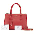 Prada Red Leather Handbag Shoulder Bag