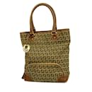 Fendi Brown Zucchino Nylon Canvas Tote Bag