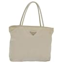 PRADA Tote Bag Nylon Beige Auth 81465 - Prada