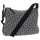 Sac à épaule en toile Trotter Christian Dior noir Auth 82279