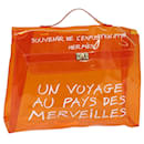 HERMES Vinyl Kelly Hand Bag Orange Auth 82281 - Hermès