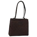 CHANEL Bolsa Tote Matelassé Suede Marrón CC Auth bs15776 - Chanel