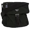 PRADA Shoulder Bag Nylon Khaki Brown Auth 83228 - Prada