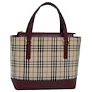 BURBERRY Nova Check Hand Bag Canvas Beige Auth 81669 - Burberry