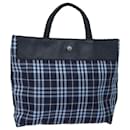 Sac à main en nylon Burberry Nova Check bleu marine Auth ti1769