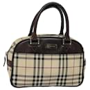 BURBERRY Nova Check Hand Bag Nylon Black Beige Auth yk13499 - Burberry