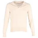 Tom Ford Long Sleeve Polo Shirt in Cream Wool