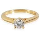 Bague de fiançailles solitaire en diamant Cartier 1895 en or jaune 18 carats F VVS2 0,5 CTW