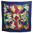 Hermes Carre 90 Silk Scarf in Blue - Hermès