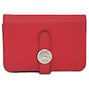 Hermes Dogon Business Card Holder in Rouge Garance - Hermès