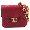 Chanel Red Quilted Lambskin Leather Crossbody Bag