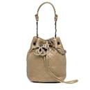 Chanel Gold Metallic CC Charm Bucket Bag