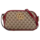 Gucci Marrom Pequeno GG Lona Marmont Crossbody