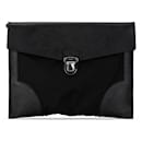 Clutch in tessuto con rifinitura Saffiano nera di Prada