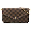 Pochette Felicie Damier Ebene Marrón Louis Vuitton